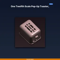 One Twelfth Scale Pop-Up Toaster, Retro Chrome Look, Dollhouse - 3D Printable STL File