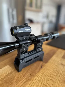 Picatinny scope mount and 20mm raiser, with options for stacking sights