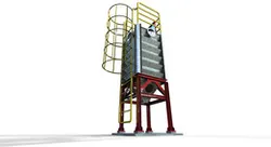 Pre-assemblable modular tank, galvanized, designed to powder meals for balanced animal feed. Capacity, 3m^3.