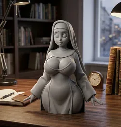 sexy animated nun with big breasts