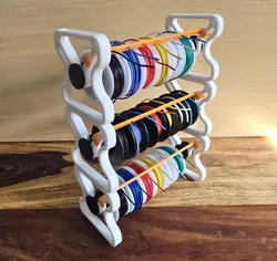 Simple, Stackable Wire Spool Rack/Holder - With Wire Guide