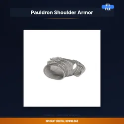 Single Shoulder Pauldron Armor Piece, Layered Plates, Fantasy - 3D Printable STL File