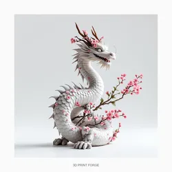 Spring Dragon Floral Articulated - 3D Printable STL File