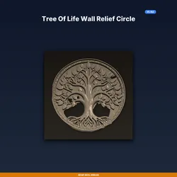 Tree Of Life Wall Relief Circle - 3D Printable STL File