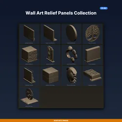Wall Art Relief Panels Collection - 13-Model STL Bundle