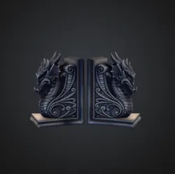 Dragon Bookends – Ornate Fantasy Dragon Shelf Support Decor