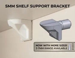 Heavy Duty 5mm Shelf Pin / Peg (L-Shape Support Bracket) metric