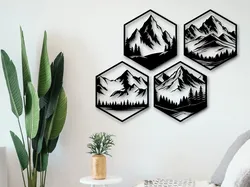 Hexagon Mountains Wall Art - v1