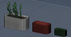 Modern Ribbed Rectangular Planter / Window Sill Box