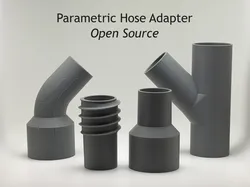Parametric vacuum hose connector with magnetic connectors.