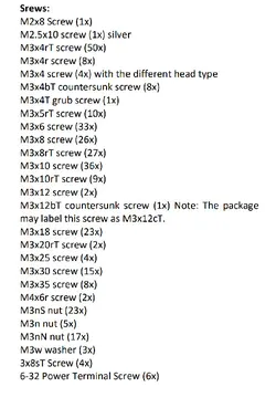 Parts list - Prusa Core One Kit (and sorting container)