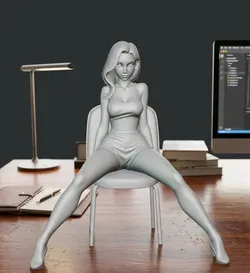 sexy girl on chair with legs spread