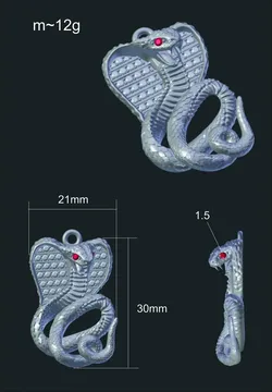 snake pendant with ruby