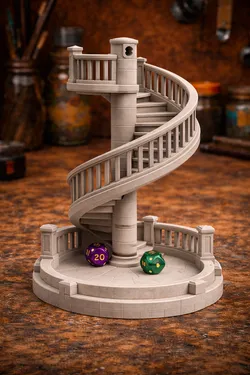 Spiral Dice Tower – Fantasy Staircase Dice Roller