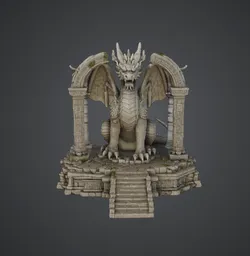 Dragon Guardian Temple Statue – Ancient Dragon Shrine