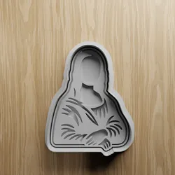 Mona Lisa Cookie Cutter STL | Renaissance Art Portrait Cookie Stamp | 3D Printable