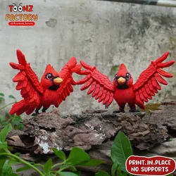 Other STL تنزيل - Print In Place Cute Flexi Cardinal Bird - ToonzFactory
