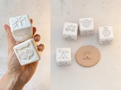 Sensory Play Cube Stamps | Animals, Vehicles & Nature | For Playdough & Clay | SET 1