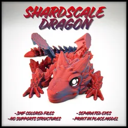 Shardscale Dragon - moveable Wings - Print in Place