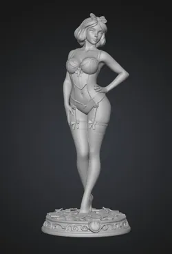Snow White in Blue Lingerie