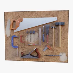 tool wall with 18 tools