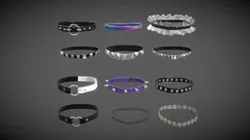 Chokers / Collars - low poly pack 1
