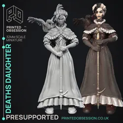 Deaths Daughter - The Keeper -  PRESUPPORTED - Illustrated and Stats - 32mm scale