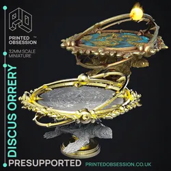 Discus Orrery - Scenery Model -  PRESUPPORTED - Illustrated and Stats - 32mm scale