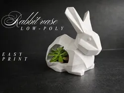 Low-poly rabbit vase