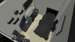 monochrome bedroom
