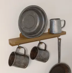 Mug, Dented Mug, Bowl, Dented Bowl, Milk Can, Pan, Frying Pan, Skillet, Wok.