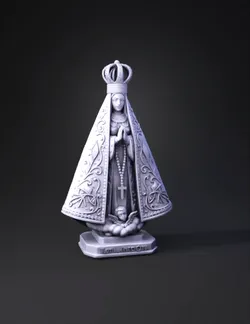 ornate virgin mary statue with crown praying hands rosary beads dec