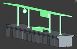 AddOn for H0 Train Station Platform with downstairs, Bahnsteig Eisenbahnstation 1:87