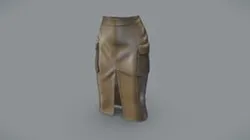 Female Side Pockets Leather Skirt
