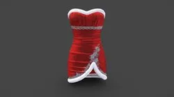 Female Strapless Fur Trim Tulip Dress