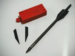 fletching tool for crossbow bolts and a bundle of vanes