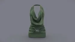 Halter Cowl Neck Mini Female Dress