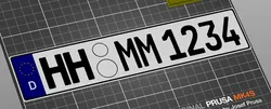 Kfz Kennzeichen Sample (German-EU) license number plate Einzeilig