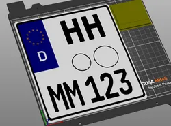 Kfz Kennzeichen Sample (German-EU) license number plate Zweizeilig