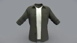 Male Open Front Shirt With Tshirt Under