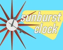 Mid Century Modern Sunburst Wall Clock