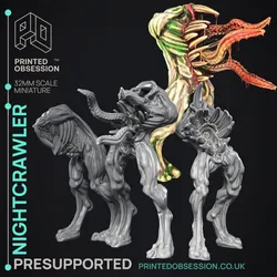Night Crawler - 3 Models - Cryptids of the Darkwoods -  PRESUPPORTED - Illustrated and Stats - 32mm scale