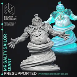 Salty Sailor Taffy - Giant Boss -  PRESUPPORTED - Illustrated and Stats - 32mm scale