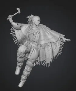 Axe-Wielding Prairies Warrior