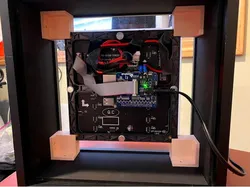 corner mounts for Sparkfun 32x32 RGB matrix panel in 10x10 shadowbox