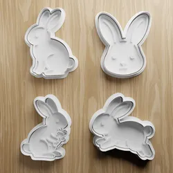 Easter Bunny Cookie Cutter STL Bundle | Cute Rabbit Fondant Cutter Set | 3D Printable