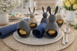Easter Bunny or Egg Napkin & Ferrero Rocher Holder - Osterhasen oder Ei Serviettenring & Ferrero Rocher Halter