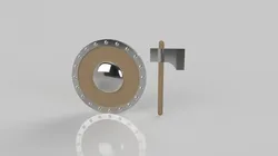 Low poly axe shield