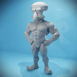 MUSCLED SQUID - EPIC 3D FIGURE FOR PRINTING