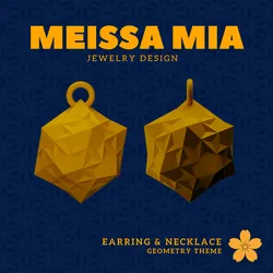 01. Medial Pentagonal Hexecontahedron – 18. Self-Intersecting Snub Quasi-Regular Duals Earrings & Necklace - Geometric Earring - Sacred Geometry Necklace Fashion Statement